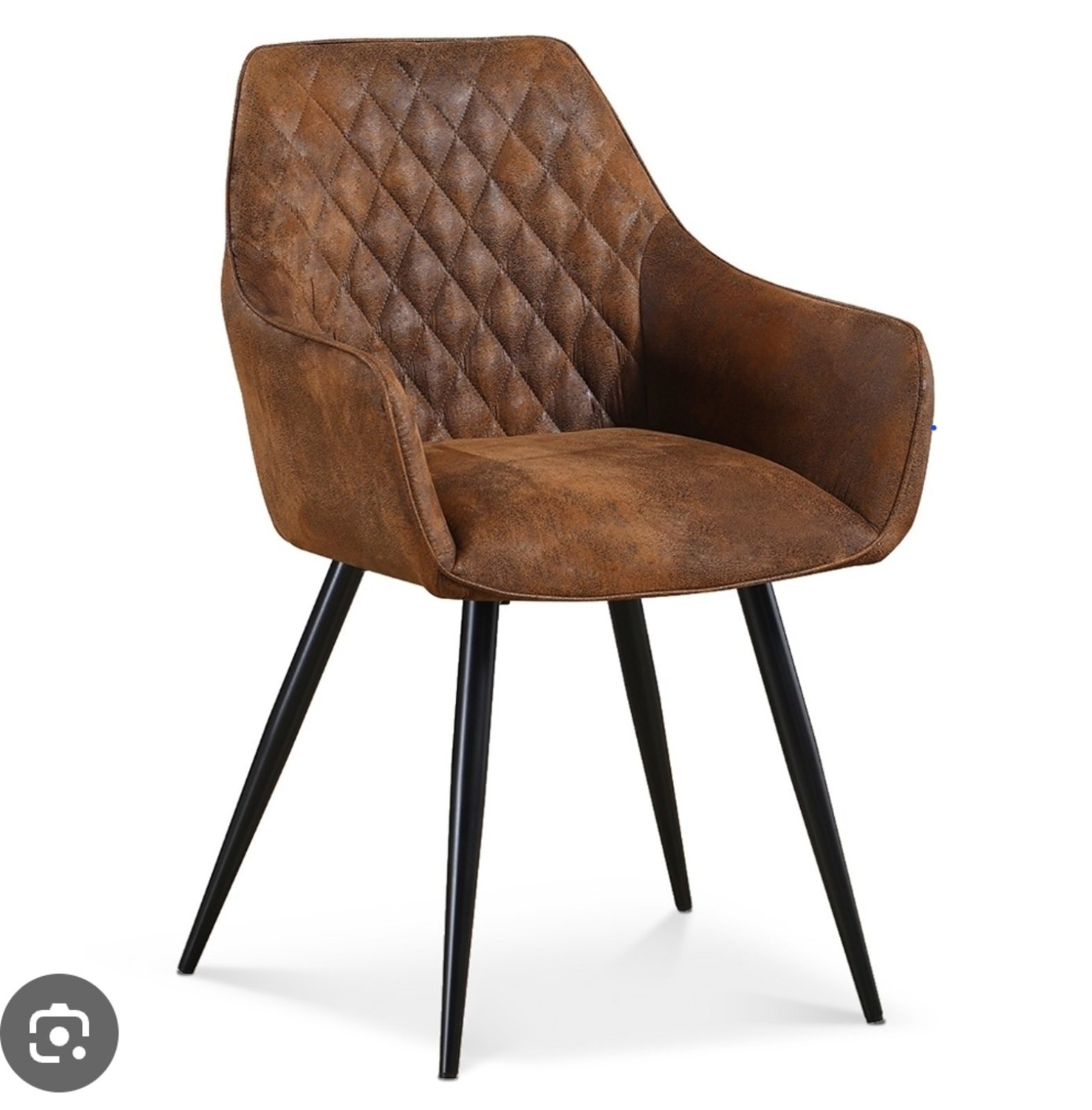 Chaise capitonnée marron