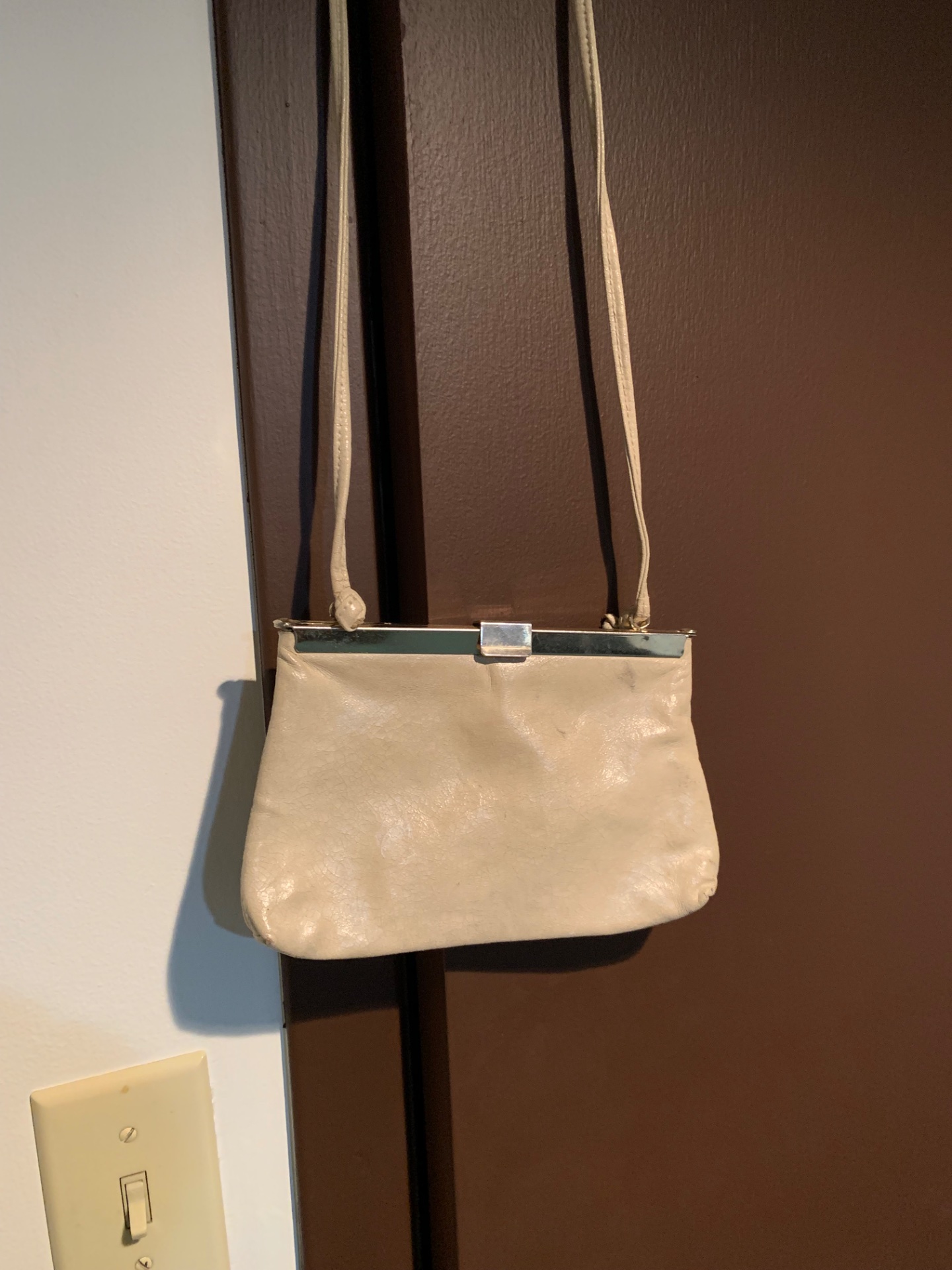 Sac à main vintage crème