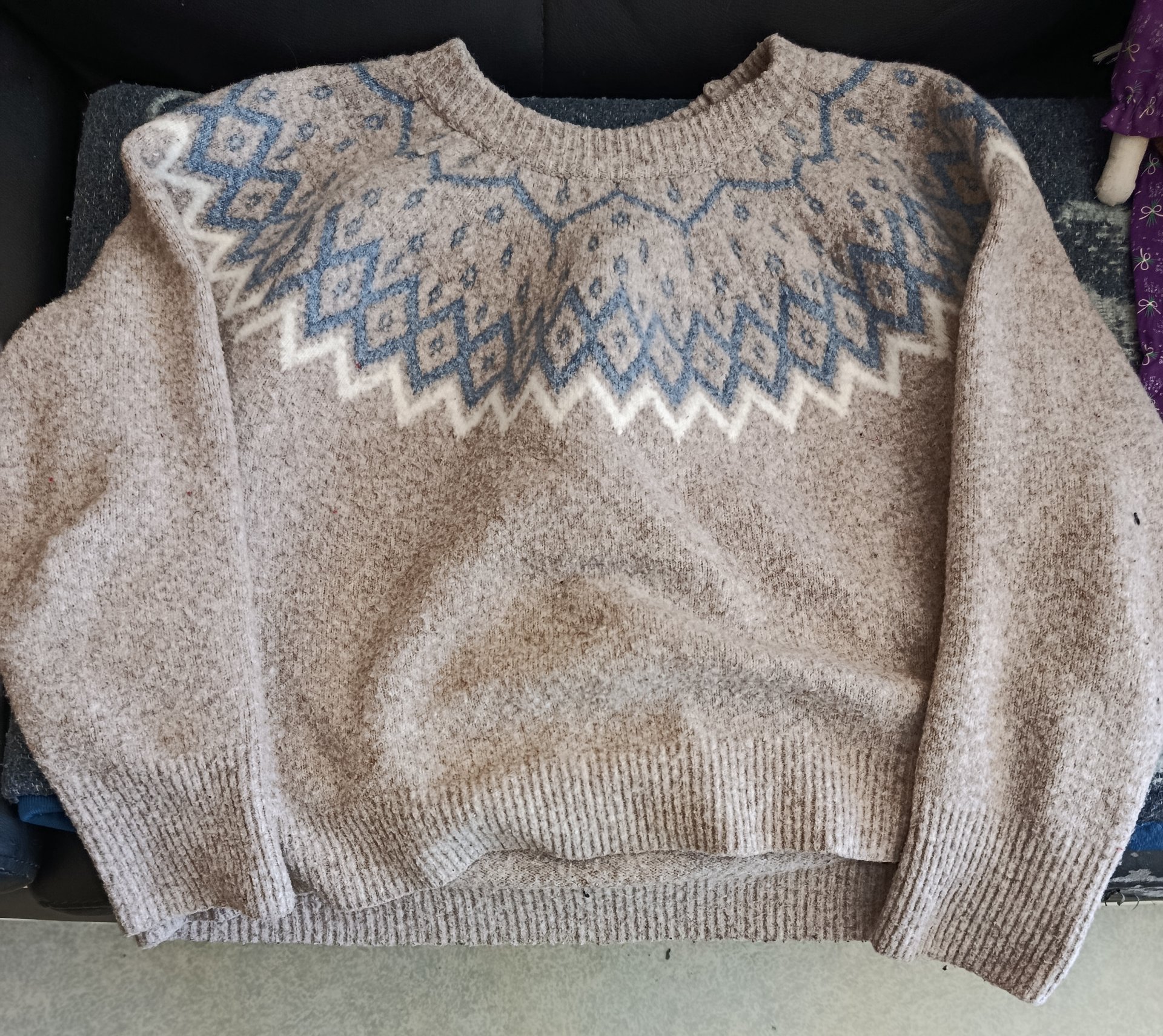 Chandail en laine motif jacquard